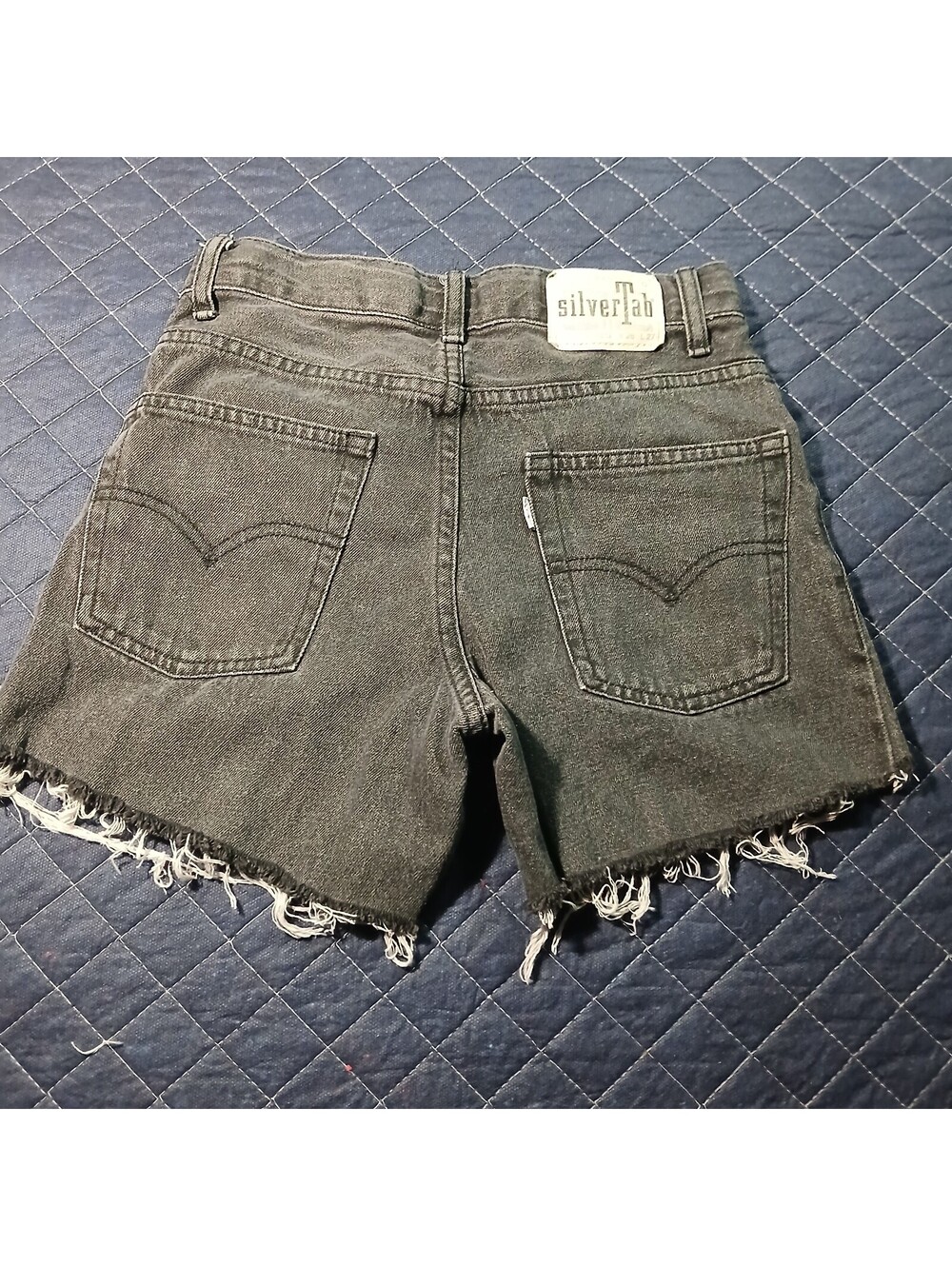 Levi's SilverTab Denim Shorts Black Wash Distressed Cutoff W26